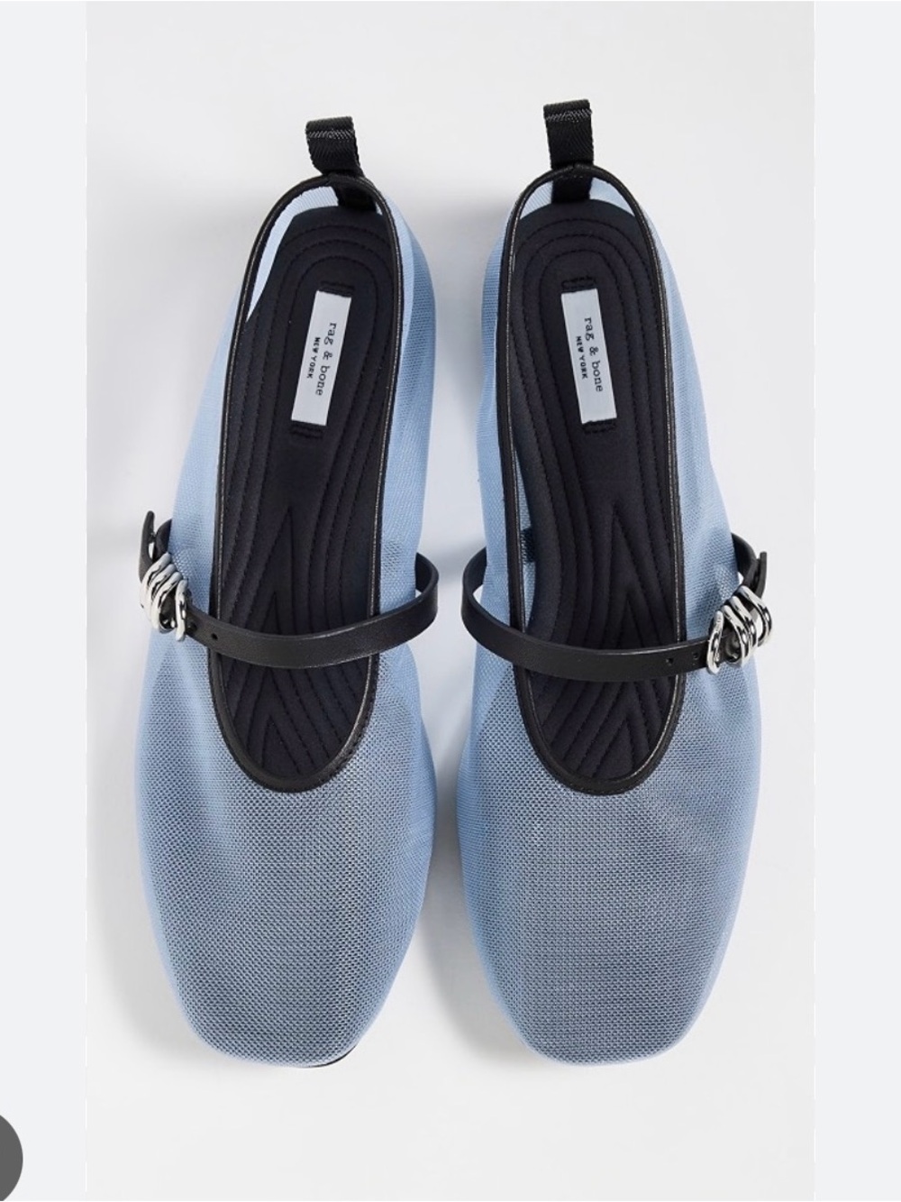 Rag & Bone Mesh Blue Mary Jane Flats